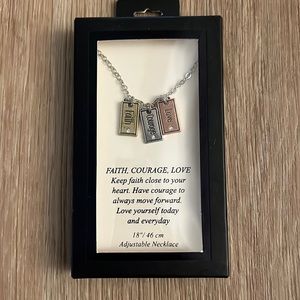 Faith, Courage, Love Charm Necklace